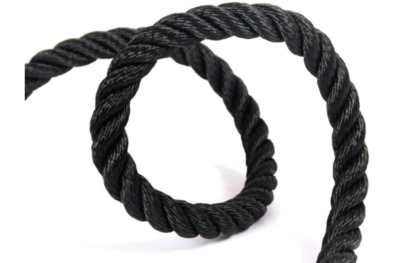 M-Ropes Polyester touw 3-strengs zwart - 10mm